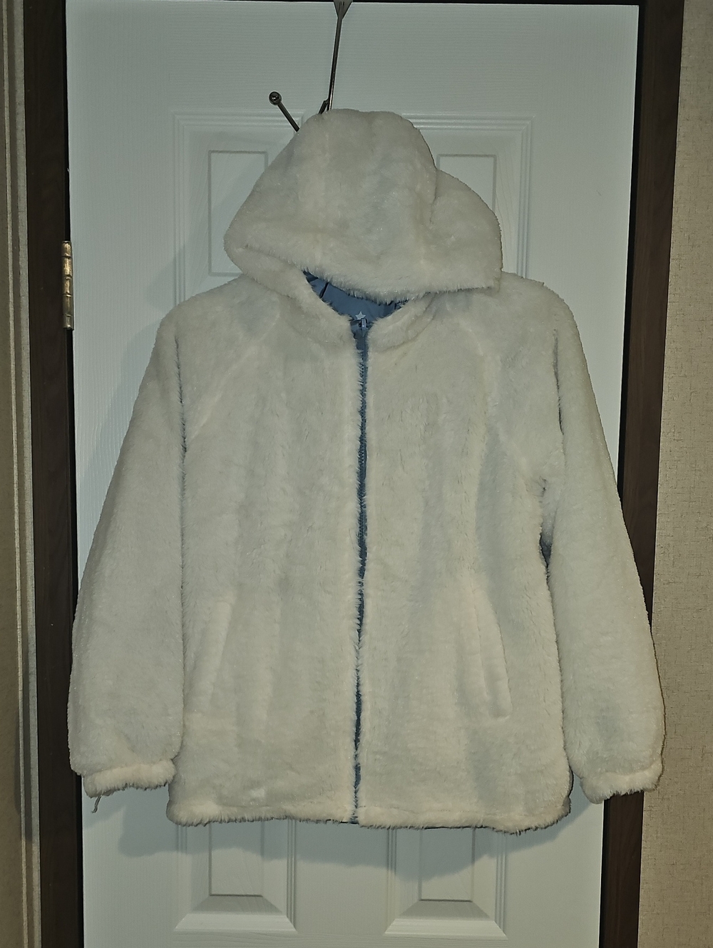 Emma & Elsa Girls 16 XL Reversible Hooded Zippered Jacket Used